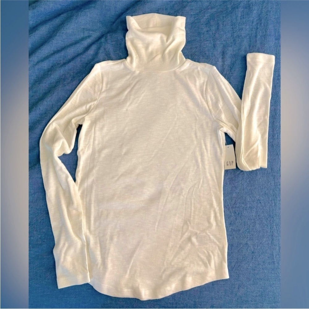 NWT Gap Women Ivory Off White Cream Ribbed Turtleneck size XS